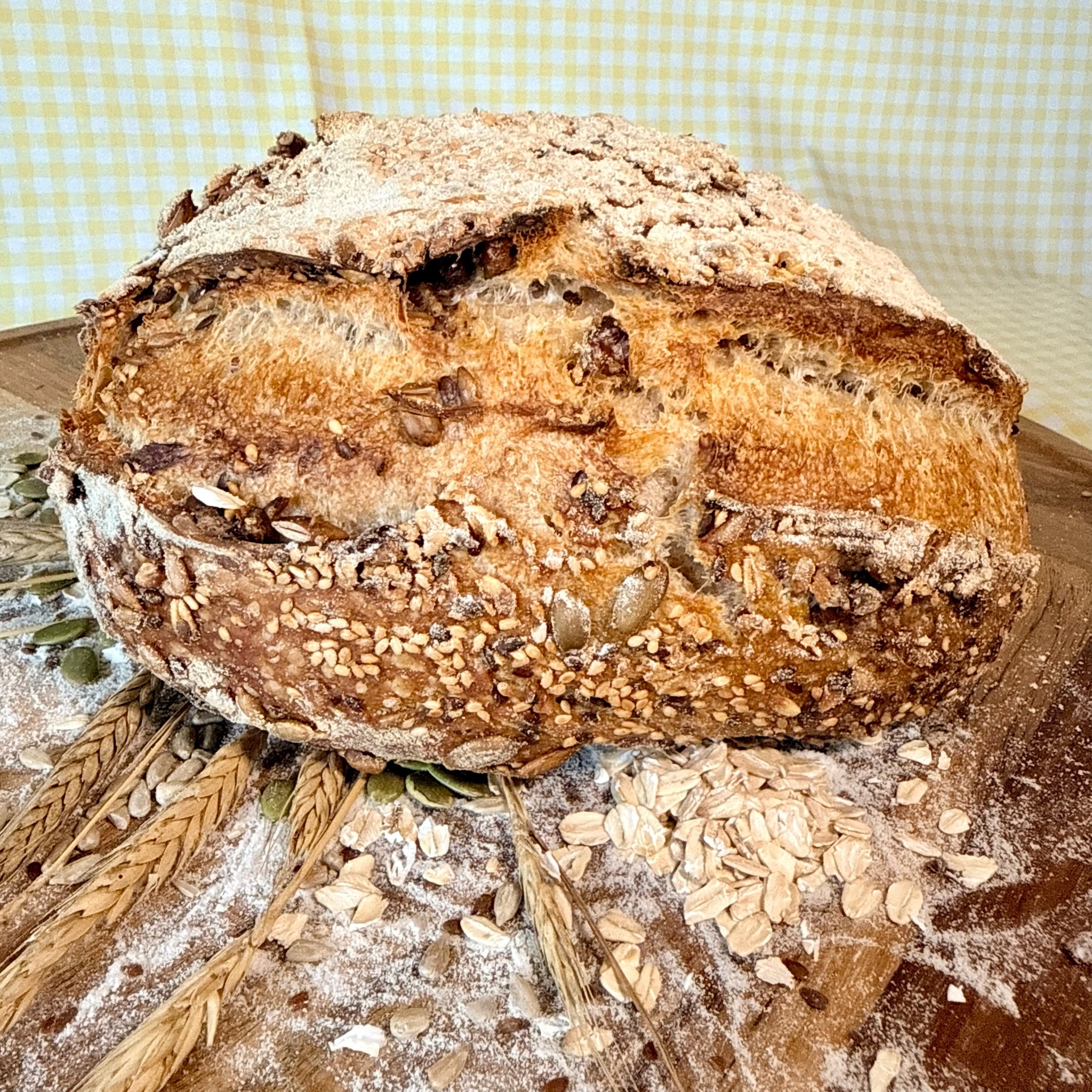 Rustic Seeded Whole Wheat with Walnuts Sourdough Loaf